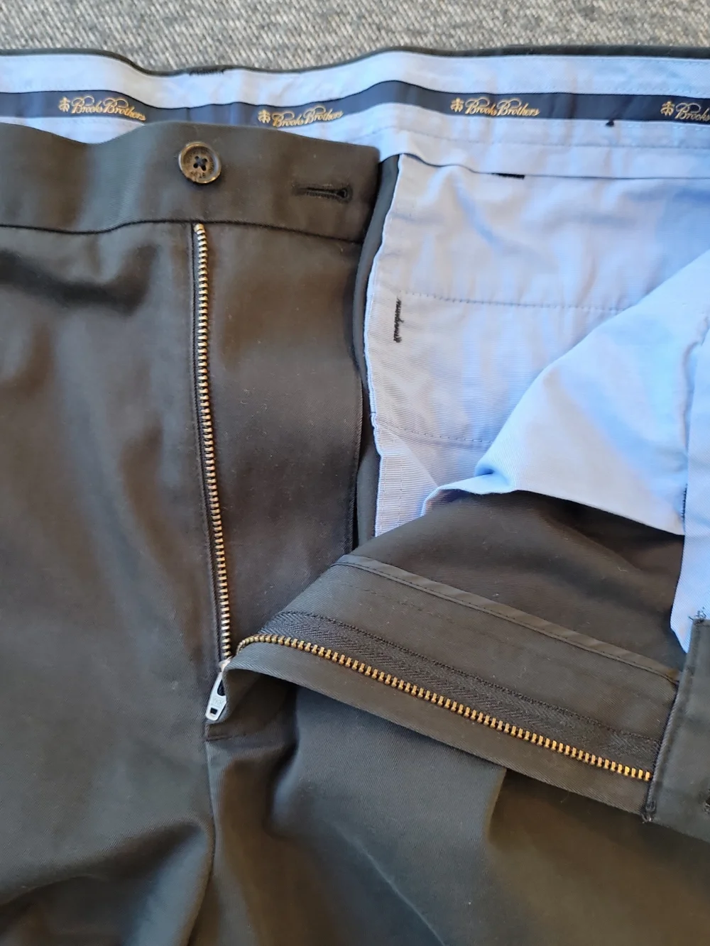 Brooks Brothers Advantage Chino Clark Men's 38x32 Black Golf‎ Pants Lightweight